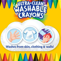 Crayola Ultra-Clean Washable Crayons, 24 Ct, Back to School Supplies for Kids, Classroom Supplies for Teachers