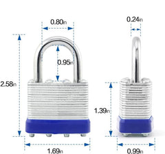 Locks Laminated Steel Keyed Padlocks Keyed Alike Locks Bulk, Normal Shackle Padlocks For Sheds, Fences, Storage Locker, School, Gym