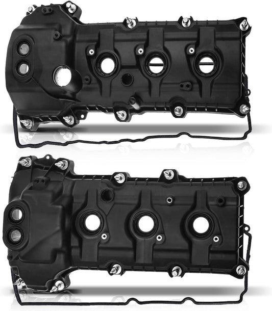 A-Premium Left & Right Engine Valve Cover with Gasket & Bolt Compatible with Ford F-150, Explorer, Edge, Transit-150/250/350/350 HD, Mustang, Taurus, Flex & Lincoln MKZ, MKX, MKS, MKT, 3.5L 3.7L