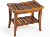 Ala Teak Indoor Outdoor Patio Garden Yard Bath Shower Spa Waterproof Stool Bench Fully Assembled - BargainBoxed.com
