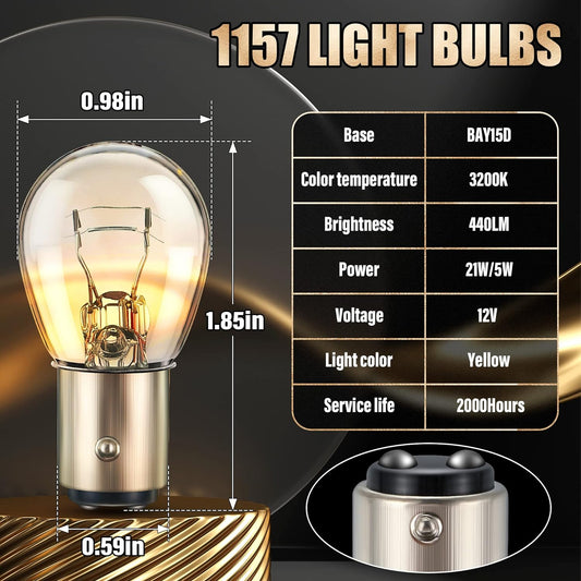 1157 Bulb, 10 Pack, Incandescent Brake Light Bulbs, Turn Signal Bulb Replacement
