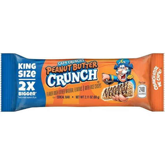 Cap'n Crunch Cereal Bar, Peanut Butter Crunch, King Size - 2.11 oz Bar