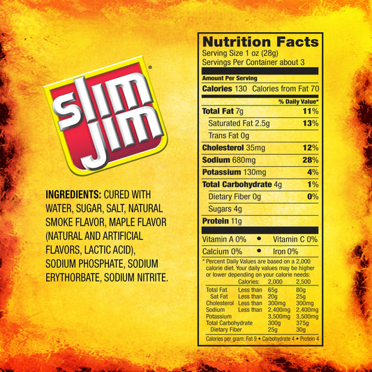 Slim Jim Bacon Jerky, Maple Flavor, 2.75 oz