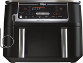 Ninja DZ550 Foodi 10 Quart 6-in-1 DualZone Smart XL Air Fryer with 2 Independent Baskets, Smart Cook Thermometer for Perfect Doneness, Match Cook & Smart Finish to Roast, Dehydrate & More - BargainBoxed.com
