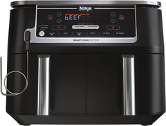 Ninja DZ550 Foodi 10 Quart 6-in-1 DualZone Smart XL Air Fryer with 2 Independent Baskets, Smart Cook Thermometer for Perfect Doneness, Match Cook & Smart Finish to Roast, Dehydrate & More - BargainBoxed.com