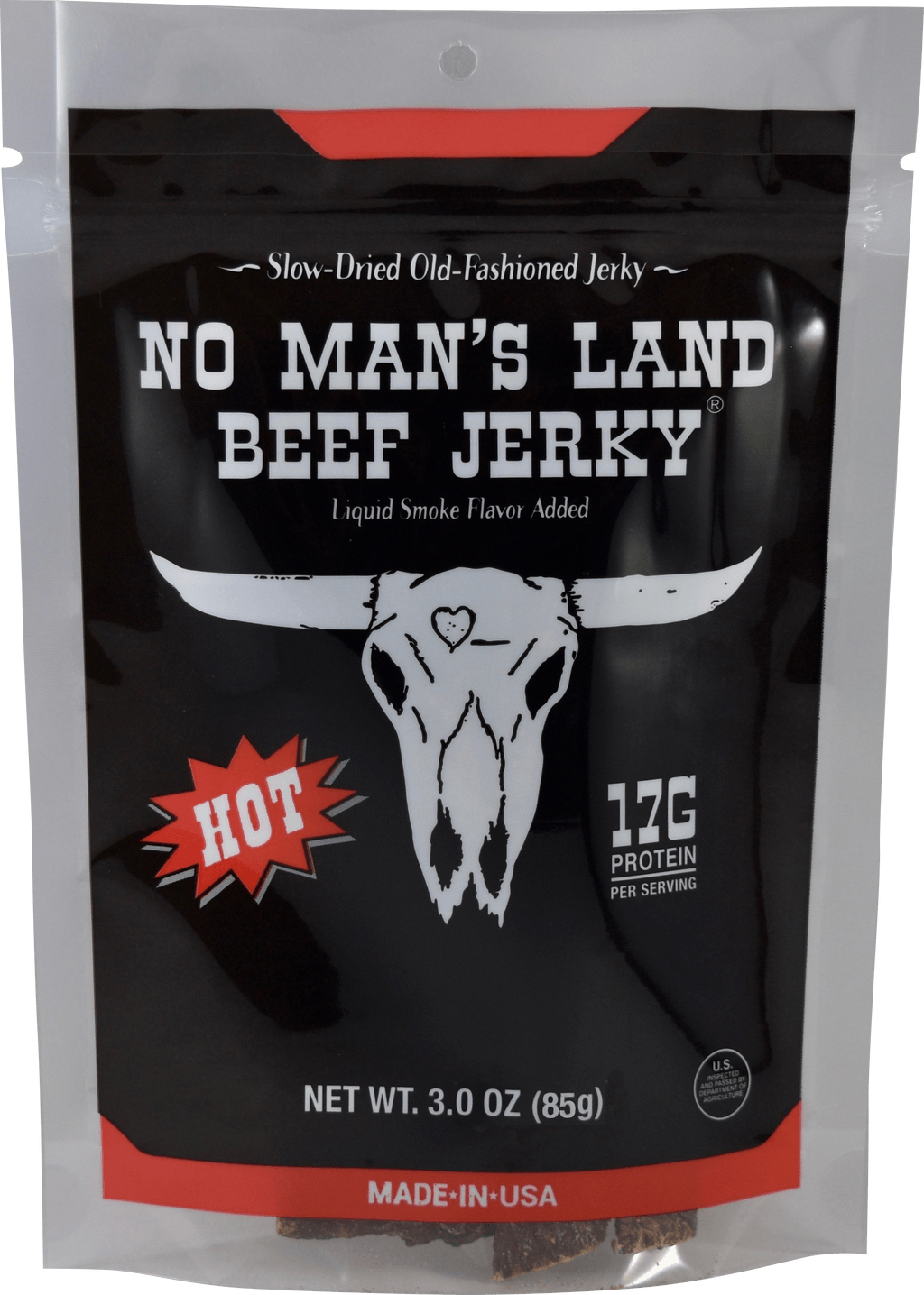 No Man's Land Hot Beef Jerky 3 oz