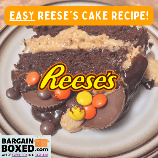 Simple & Easy DELICIOUS Reese's Cake Recipe - BargainBoxed.com
