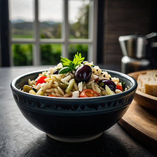 Mediterranean Orzo Salad with Feta and Olives Recipe