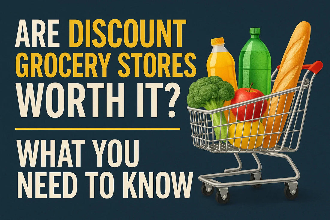 Are Discount Grocery Stores Worth It? What You NEED To Know and grocery items in a shopping cart