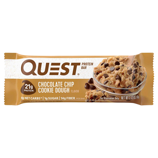 Quest Bar Chocolate Chip Cookie Dough Protein Bar, 2.12 oz