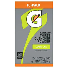 Gatorade Thirst Quencher Powder Lemon-Lime Artificially Flavored 12 Oz 10 Pack