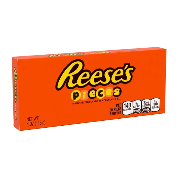 REESE'S PIECES Peanut Butter in a Crunchy Shell, Candy Box, 4 oz