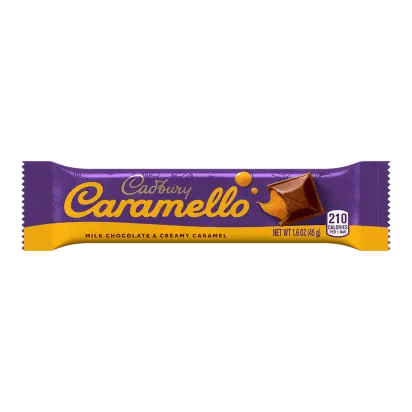Cadbury Caramello Milk Chocolate and Creamy Caramel Candy, Bar Caramel, 1.6 oz