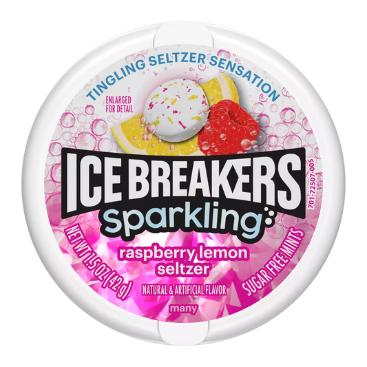 ICE BREAKERS Sparkling Raspberry Lemon Seltzer Sugar Free Mints, 1.5 oz