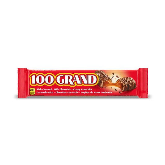 100 Grand, Crispy Milk Chocolate with Caramel, Full Size Candy Bar, 1.5 oz