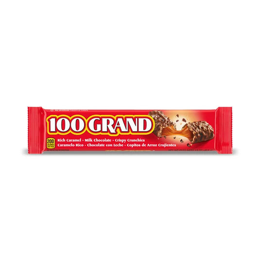 100 Grand, Crispy Milk Chocolate with Caramel, Full Size Candy Bar, 1.5 oz