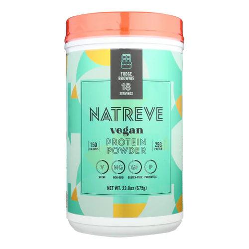 Natreve Vegan Protein Powder Fudge Brownie 23.8 oz