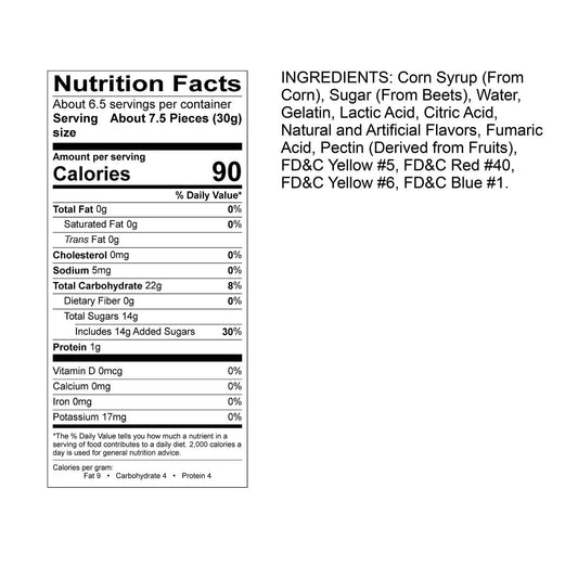 Albanese Sour Gummi Bear Candy, 12 Flavors, 7 oz