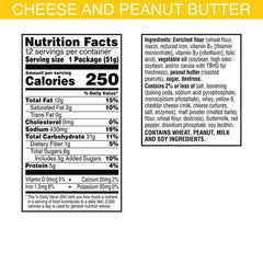 Keebler Cheese and Peanut Butter Sandwich Crackers, 21.6 oz, 12 Count