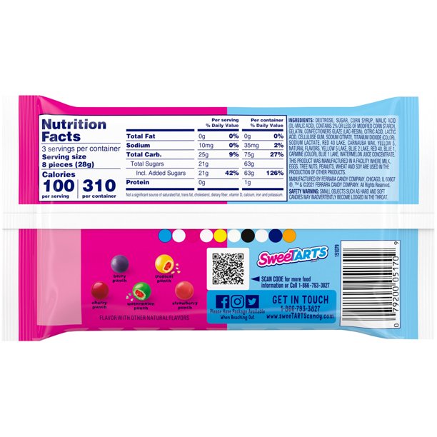 Sweet Tarts Chewy Fusions Fruit Punch Medley 3 oz