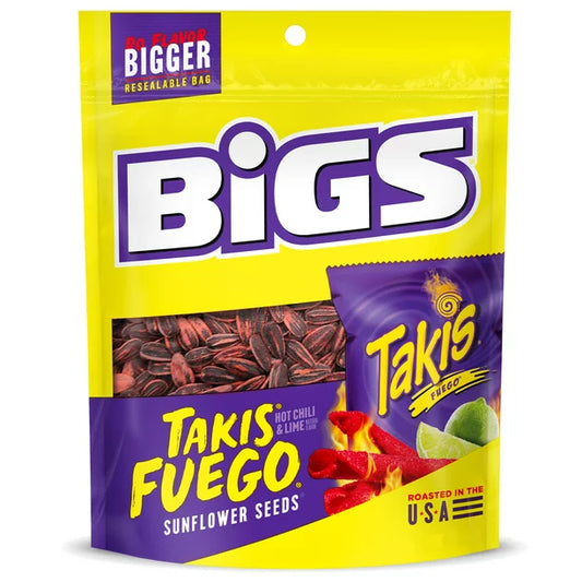 BIGS Takis Fuego Sunflower Seeds, Hot Chili Lime Flavor, Low Carb Lifestyle, 5.35 oz
