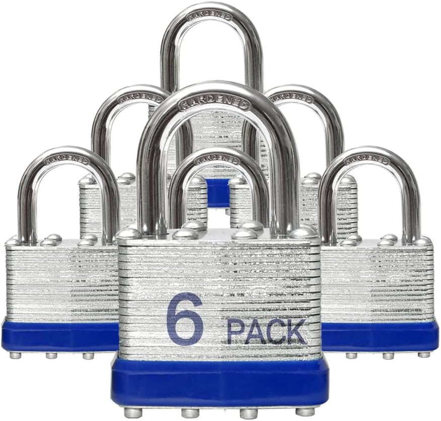 Locks Laminated Steel Keyed Padlocks Keyed Alike Locks Bulk, Normal Shackle Padlocks For Sheds, Fences, Storage Locker, School, Gym