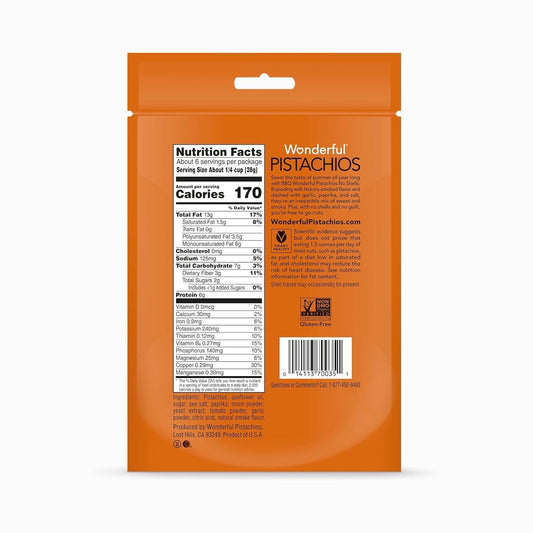 Wonderful Pistachios No Shells, Smoky Barbecue, 5.5 Oz Bag - BargainBoxed.com