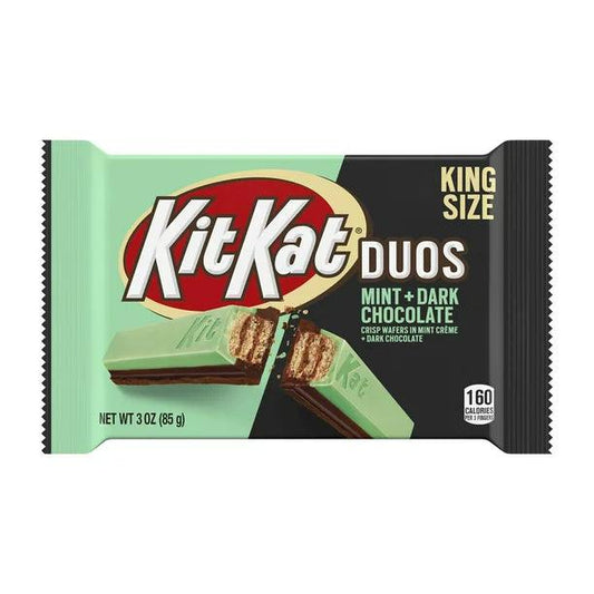 Kit Kat Duos Mint Creme and Dark Chocolate King Size Wafer Candy, 3 oz, Bar