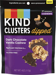 KIND Dipped Clusters Snack, Dark Chocolate Vanilla Cashew, 4 OZ - BargainBoxed.com