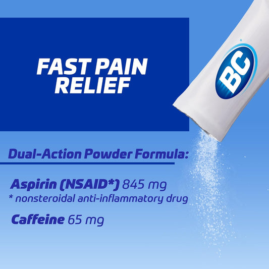 BC Powder Original Strength Pain Reliever, Aspirin Dissolve Packs, 96 Count