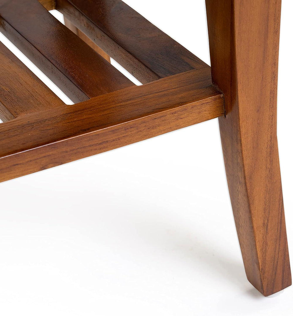 Ala Teak Indoor Outdoor Patio Garden Yard Bath Shower Spa Waterproof Stool Bench Fully Assembled - BargainBoxed.com