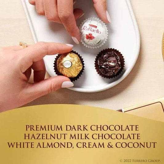 Ferrero Collection, Assorted Hazelnut Milk Chocolate, Dark Chocolate and Coconut, 3 Pieces 1.1 oz Pack