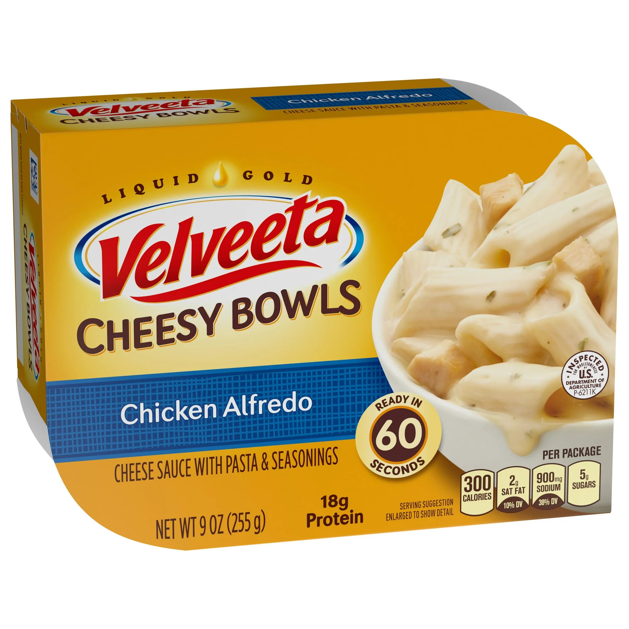 Velveeta Cheesy Bowls Chicken Alfredo Microwave Meal, 9 oz Tray