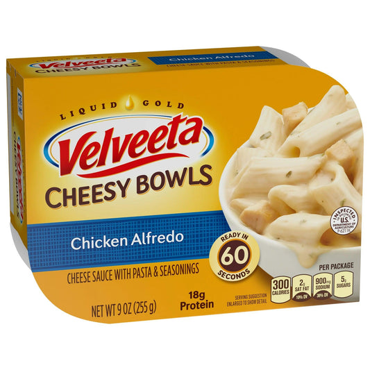 Velveeta Cheesy Bowls Chicken Alfredo Microwave Meal, 9 oz Tray