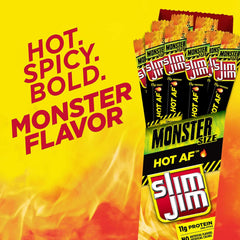 Slim Jim Monster Smoked Meat Snack Stick, Hot AF Flavor, 1.94-oz. Stick 18-Count