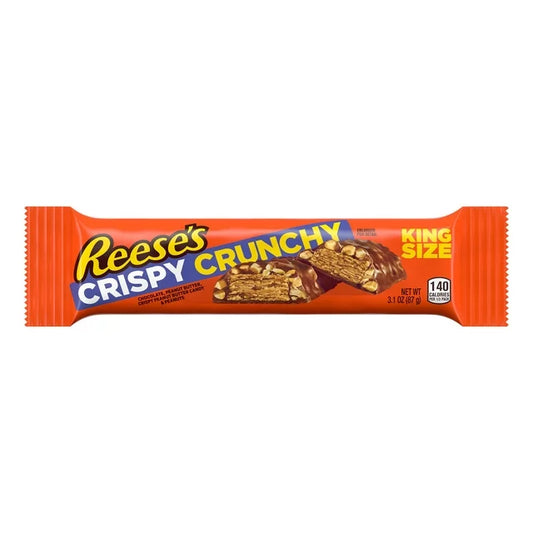 Reese's Crispy Crunchy Peanut Butter and Peanuts King Size Candy, Bars 3.1 oz