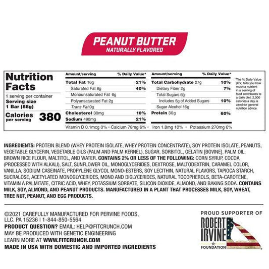 Fit Crunch Chocolate Peanut Butter Protein Bar 3.1 oz