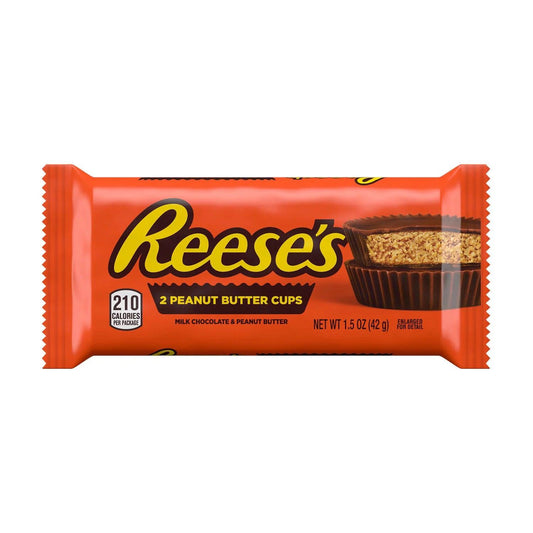 REESE'S Milk Chocolate Peanut Butter Cups Standard Size 1.5oz Candy Bar