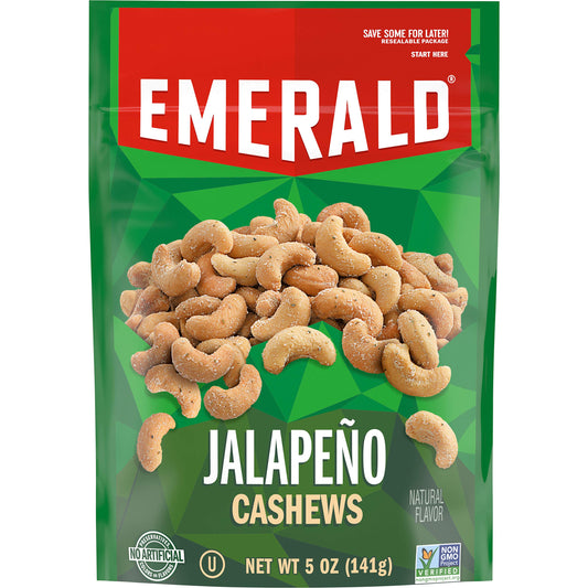 Emerald Jalapeno Flavored Cashews, 5 Oz Resealable Bag