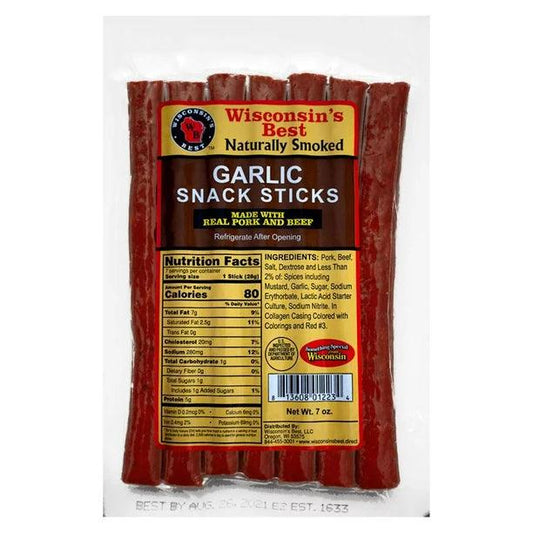 Wisconsin's Best Garlic Snack Sticks, 7 oz