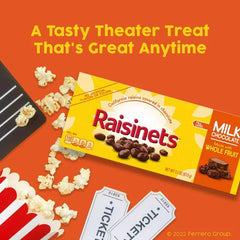 Raisinets, Milk-Chocolate-Covered California Raisins, Movie Theater Candy Box, 3.1 oz Box