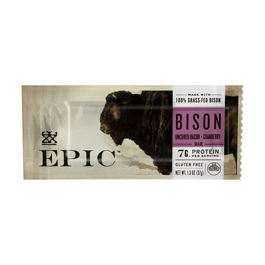 Epic Grass-Fed Bacon & Cranberry Bison Bar, 1.3 oz Bar