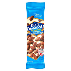 Blue Diamond Almonds, Roasted Salted Flavored Snack, Single Serve Pack 1.5 Oz. Tube