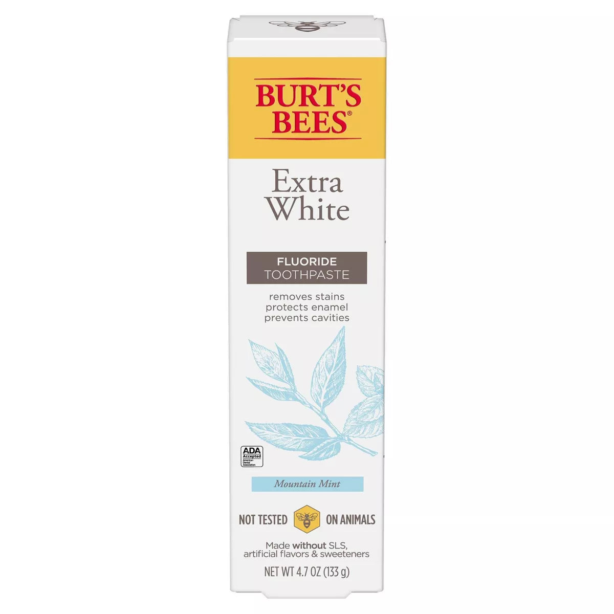 Burt's Bees Extra White Fluoride Natural Toothpaste Mountain Mint - 4.7oz