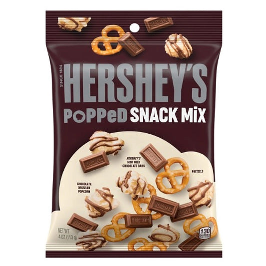 Hershey's Milk Chocolate, Popcorn and Pretzel Popped Snack Mix Bag, 4 oz