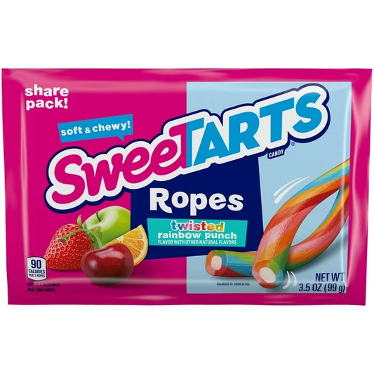 SweeTARTS Soft & Chewy Ropes, Fruit Punch, 3.5 oz