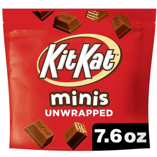 Kit Kat Minis Unwrapped Milk Chocolate Wafer Candy, Bag 7.6 oz