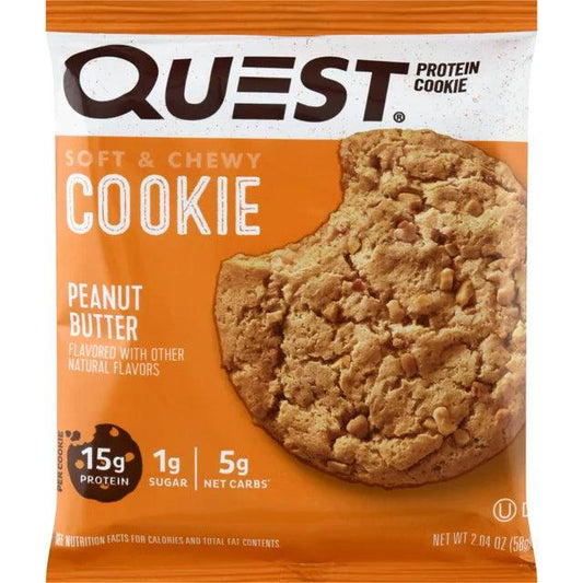 Quest Protein Cookie, Gluten Free, High Protein, Peanut Butter, 2.04 oz, Single