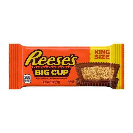 Reese's Big Cup Milk Chocolate King Size Peanut Butter Cups Candy, 2.8 oz