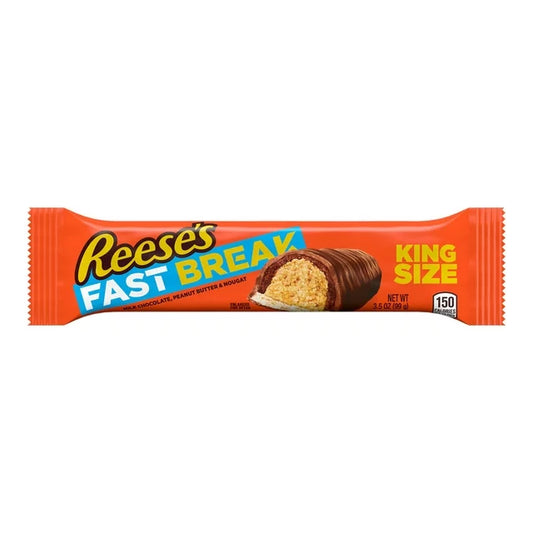 Reese's Fast Break Milk Chocolate, Peanut Butter and Nougat King Size Candy, Bar 3.5 oz